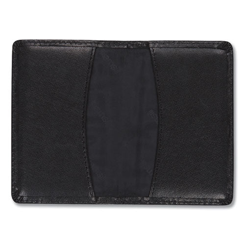 Regal Leather Business Card Wallet, Holds 25 2 X 3.5 Cards, 4.25 X 2.25, Black