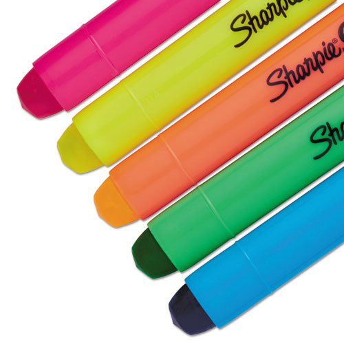 Gel Highlighters, Assorted Ink Colors, Bullet Tip, Assorted Barrel Colors, 5/set