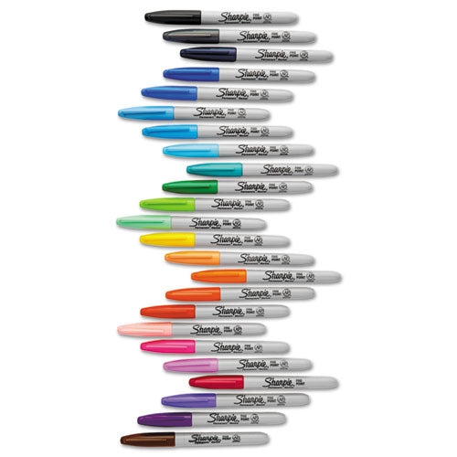 Fine Tip Permanent Marker, Fine Bullet Tip, Assorted Colors, 24/pack