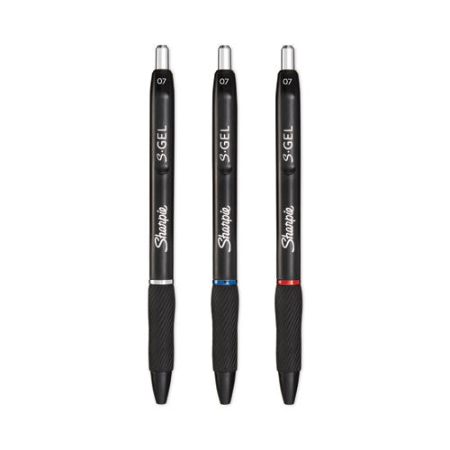 S-gel High-performance Gel Pen, Retractable, Medium 0.7 Mm, Assorted Ink Colors, Black Barrel, Dozen