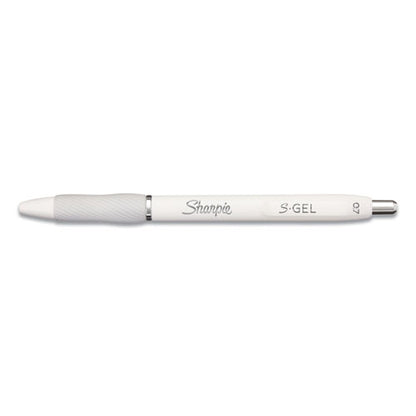 S-gel Fashion Barrel Gel Pen, Retractable, Medium 0.7 Mm, Black Ink, Pearl White Barrel, Dozen