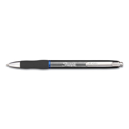 S-gel Premium Metal Barrel Gel Pen, Retractable, Medium 0.7 Mm, Blue Ink, Gun Metal Gray Barrel, Dozen