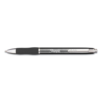 S-gel Premium Metal Barrel Gel Pen, Retractable, Medium 0.7 Mm, Black Ink, Gun Metal Gray Barrel, Dozen