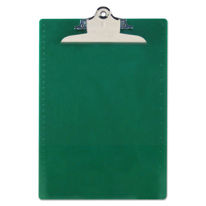 Recycled Plastic Clipboard With Ruler Edge, 1" Clip Capacity, Holds 8.5 X 11 Sheets, Green