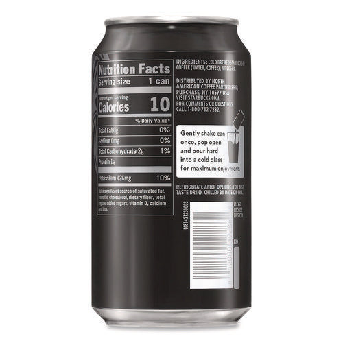 Nitro Cold Brew Coffee, Black Unsweetened, 9.6 Oz Can, 12/carton