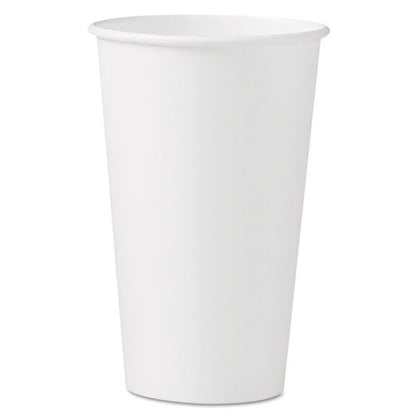 Single-sided Poly Paper Hot Cups, 16 Oz, White, 50/sleeve, 20 Sleeves/carton