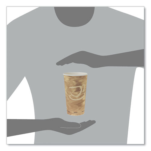 Single Sided Poly Paper Hot Cups, 20 Oz, Mistique Design, 40/bag, 15 Bags/carton