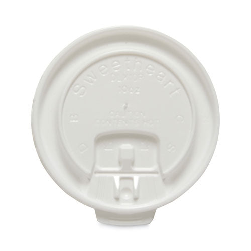 Lift Back And Lock Tab Cup Lids For Foam Cups, Fits 10 Oz Solo Trophy Hot/cold Drink Cups, Plastic, White, 2,000/carton
