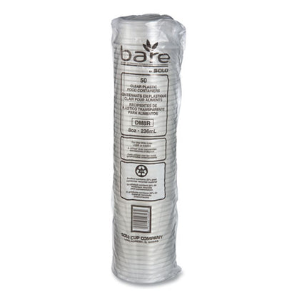 Bare Eco-forward Rpet Deli Containers, Proplanet Seal, 8 Oz, 4.6" Diameter X 1.8" H, Clear, Plastic, 500/carton