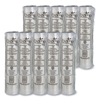 Bare Eco-forward Rpet Deli Containers, Proplanet Seal, 8 Oz, 4.6" Diameter X 1.8" H, Clear, Plastic, 500/carton