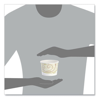 Double Poly Paper Food Containers, 12 Oz, 3.6" Diameter X 3.3" H, Symphony Design, 25/pack, 20 Packs/carton