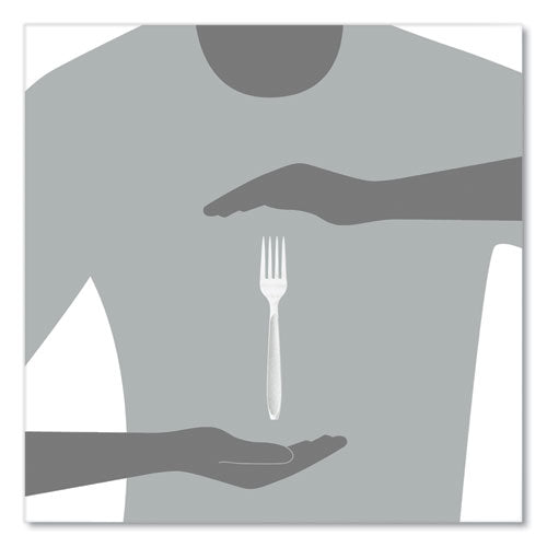 Impress Heavyweight Full-length Polystyrene Cutlery, Fork, Plastic, White, 100/box
