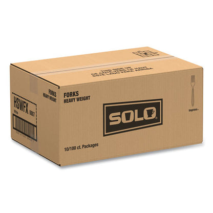 Impress Heavyweight Full-length Polystyrene Cutlery, Fork, Plastic, White, 100/box, 10 Boxes/carton