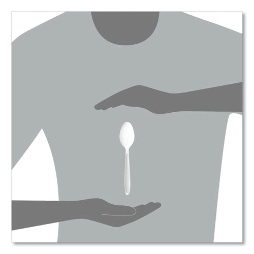 Impress Heavyweight Full-length Polystyrene Cutlery, Spoon, Plastic, White, 100/box