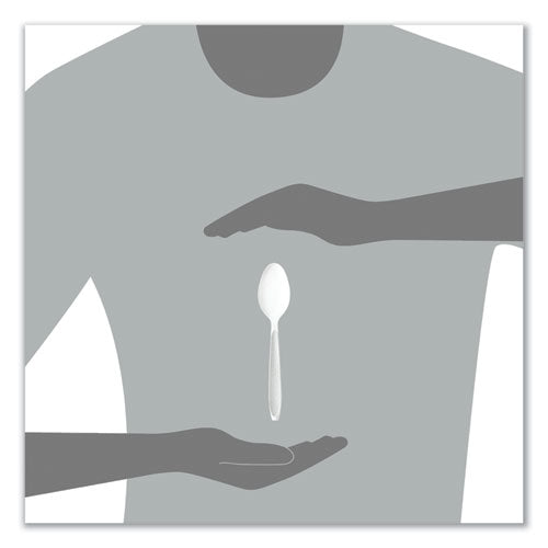 Impress Heavyweight Full-length Polystyrene Cutlery, Spoon, Plastic, White, 100/box, 10 Boxes/carton
