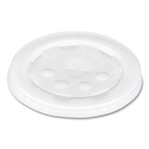 Polystyrene Plastic Flat Straw-slot Cold Cup Lids, Fits 12 Oz To 24 Oz Cold Cups, Plastic, Translucent, 125/pack, 16 Packs/ct