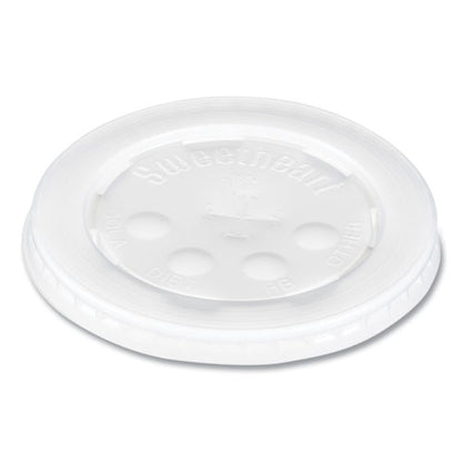 Polystyrene Plastic Flat Straw-slot Cold Cup Lids, Fits 12 Oz To 24 Oz Cold Cups, Plastic, Translucent, 125/pack, 16 Packs/ct