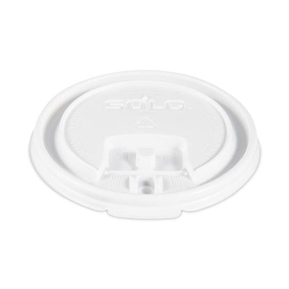 Lift Back And Lock Tab Lids For Paper Cups, Fits 8 Oz Hot Cups, Plastic, White, 100/sleeve, 10 Sleeves/carton