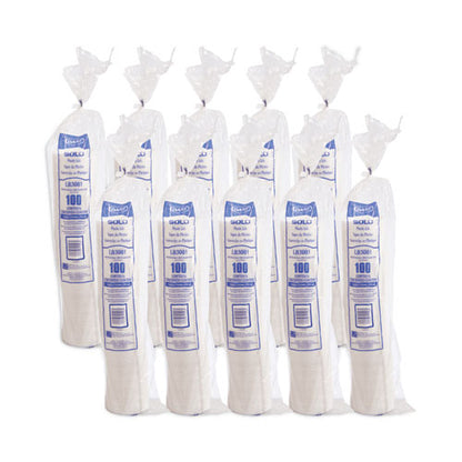 Lift Back And Lock Tab Lids For Paper Cups, Fits 8 Oz Hot Cups, Plastic, White, 100/sleeve, 10 Sleeves/carton