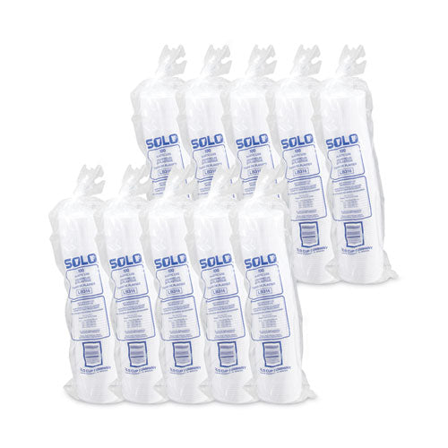 Lift Back And Lock Tab Lids For Paper Cups, Fits 10 Oz To 24 Oz Hot Cups, Plastic, White, 100/sleeve, 10 Sleeves/carton