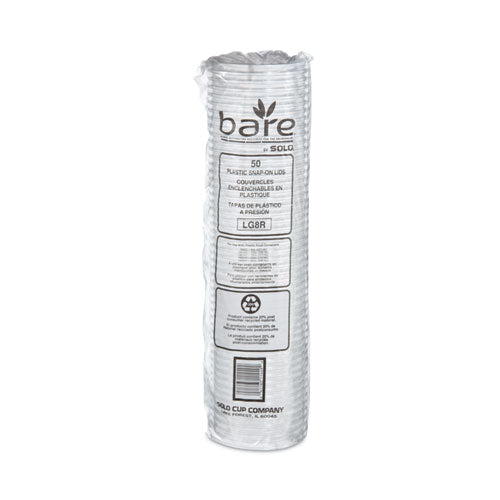 Bare Eco-forward Rpet Deli Container Lids, Recessed Lid, Fits 8 Oz Containers, Clear, Plastic, 50/pack, 10 Packs/carton