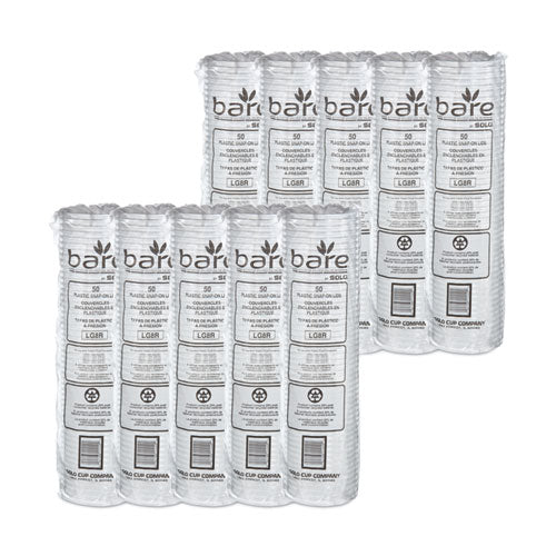 Bare Eco-forward Rpet Deli Container Lids, Recessed Lid, Fits 8 Oz Containers, Clear, Plastic, 50/pack, 10 Packs/carton