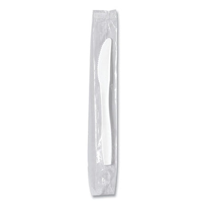 Regal Mediumweight Cutlery, Individually Wrapped, Knife, Plastic, White, 1,000/carton