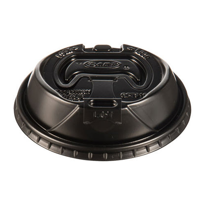 Optima Reclosable Lids For Hot Paper Cups, Fits 10 Oz To 24 Oz Hot Cups, Plastic, Black, 1,000/carton