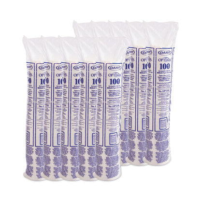 Optima Reclosable Lids For Hot Paper Cups, Fits 10 Oz To 24 Oz Hot Cups, Plastic, White, 1,000/carton