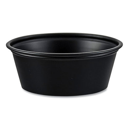 Portion Containers, 1.5 Oz, Plastic, Black, 250/bag, 10 Bags/carton