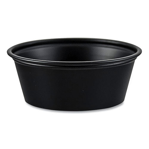 Portion Containers, 1.5 Oz, Plastic, Black, 250/bag, 10 Bags/carton