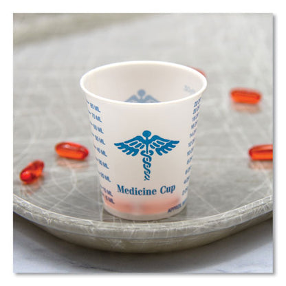 Paper Medical And Dental Graduated Cups, 3 Oz, Paper, White/blue, 100/bag, 50 Bags/carton