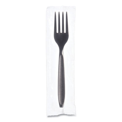 Reliance Mediumweight Cutlery, Fork, Plastic, Black, 1,000/carton