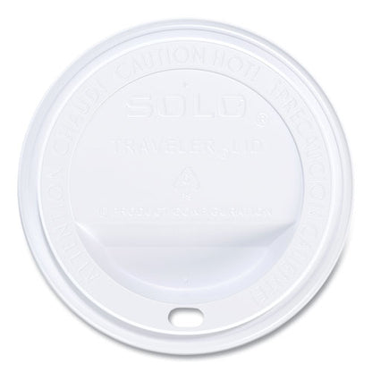 Traveler Cappuccino Style Dome Lid, Fits 10 Oz Hot Cups, Plastic, White, 100/pack, 10 Packs/carton