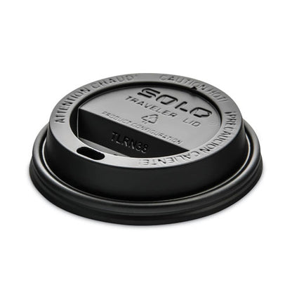 Traveler Cappuccino Style Dome Lid, Fits 8 Oz Hot Cups, Plastic, Black, 1,000/carton
