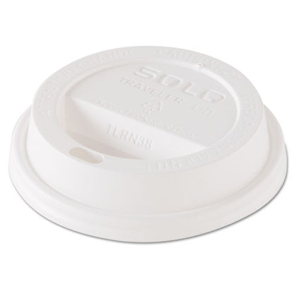 Traveler Dome Hot Cup Lid, Fits 8 Oz Hot Cups, Plastic, White, 100/pack, 10 Packs/carton