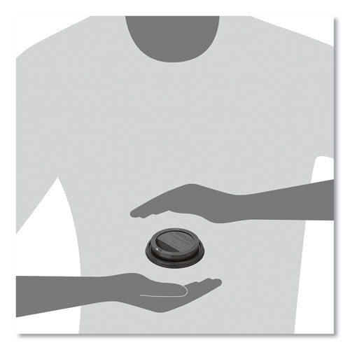 Traveler Cappuccino Style Dome Lid, Fits 10 Oz To 24 Oz Hot Cups, Plastic, Black, 100/sleeve, 10 Sleeves/carton