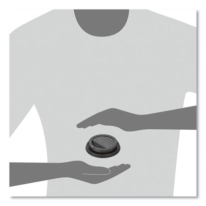 Traveler Cappuccino Style Dome Lid, Fits 10 Oz To 24 Oz Hot Cups, Plastic, Black, 100/sleeve, 10 Sleeves/carton