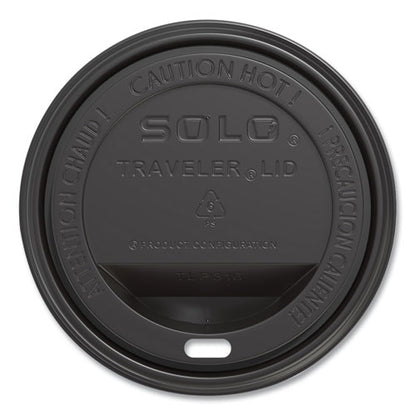 Traveler Cappuccino Style Dome Lid, Fits 10 Oz To 24 Oz Hot Cups, Plastic, Black, 100/sleeve, 10 Sleeves/carton