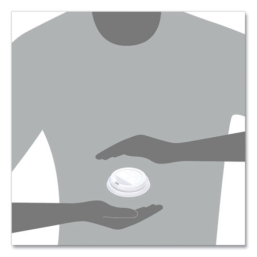 Traveler Cappuccino Style Dome Lid, Fits 10 Oz To 24 Oz Hot Cups, Plastic, White, 100/pack, 10 Packs/carton