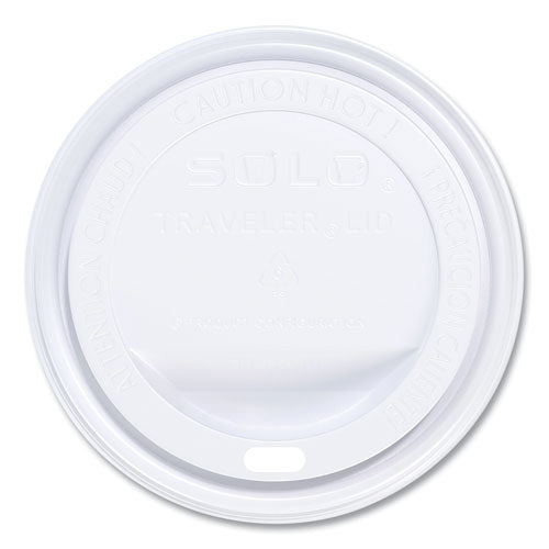 Traveler Cappuccino Style Dome Lid, Fits 10 Oz To 24 Oz Hot Cups, Plastic, White, 100/pack, 10 Packs/carton