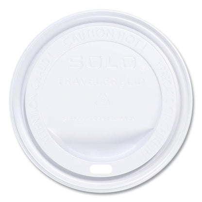 Traveler Cappuccino Style Dome Lid, Fits 10 Oz To 24 Oz Hot Cups, Plastic, White, 100/pack, 10 Packs/carton