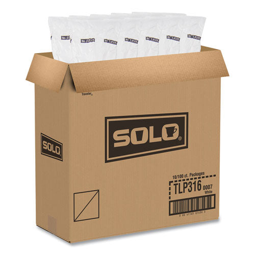 Traveler Cappuccino Style Dome Lid, Fits 10 Oz To 24 Oz Hot Cups, Plastic, White, 100/pack, 10 Packs/carton