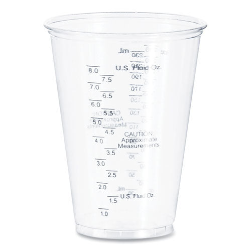 Pet Graduated Medical And Dental Cups, 10 Oz, Plastic, Clear, 50/bag, 20 Bags/carton