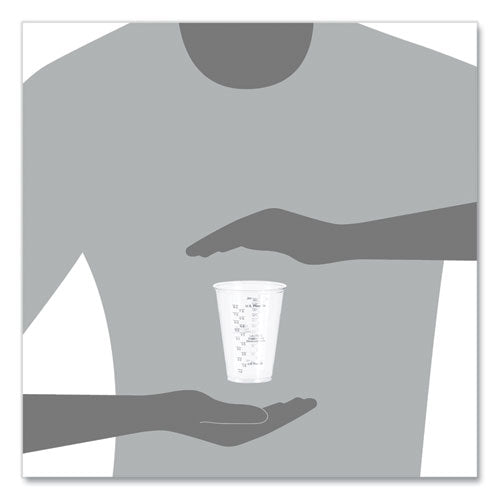 Pet Graduated Medical And Dental Cups, 10 Oz, Plastic, Clear, 50/bag, 20 Bags/carton