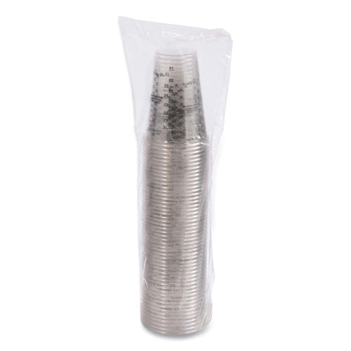 Pet Graduated Medical And Dental Cups, 10 Oz, Plastic, Clear, 50/bag, 20 Bags/carton