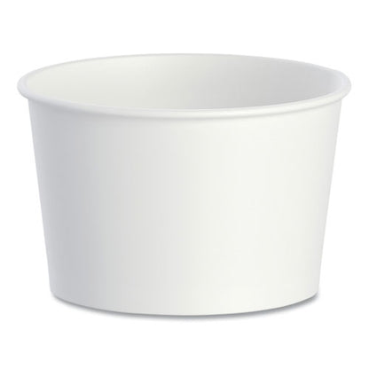 Double Poly Paper Food Containers, 8 Oz, 3.8" Diameter X 2.4" H, White, 50/pack, 20 Packs/carton