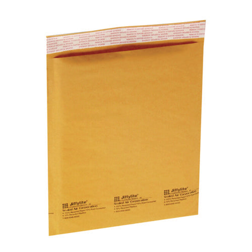 Jiffylite Self-seal Bubble Mailer, #00, Barrier Bubble Air Cell Cushion, Self-adhesive Closure, 5 X 10, Brown Kraft, 250/ct