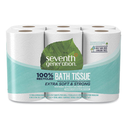 100% Recycled Bathroom Tissue, Septic Safe, 2-ply, White, 240 Sheets/roll, 12 Rolls/pack