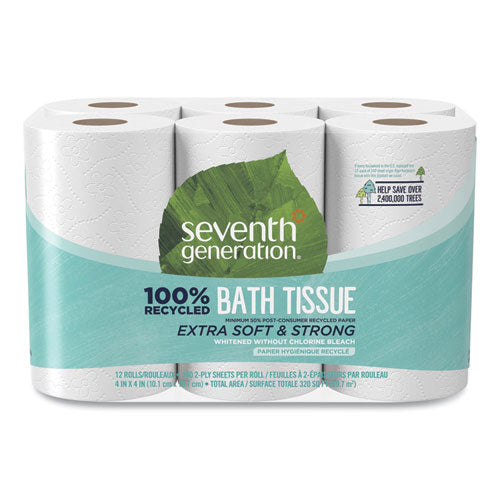 100% Recycled Bathroom Tissue, Septic Safe, 2-ply, White, 240 Sheets/roll, 12 Rolls/pack